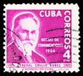 Postage stamp printed in Cuba shows General Emilio Nunez (1855-1922), Retirement Fund for Postal Employees serie, circa 1955