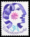 Postage stamp printed in Czechoslovakia devoted to 20th International Film Festival, Karlovy Vary, Cultural anniversary 1976 serie