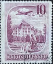 A postage stamp printed in Czechoslovakia showing the portraits of the Communists: Marx, Engels, Lenin, Royalty Free Stock Photo