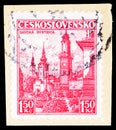 Postage stamp printed in Czechoslovakia shows BanskÃÂ¡ Bystrica, Castles, landscapes and cities serie, circa 1936