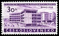 Postage stamp printed in Czechoslovakia shows ChildrenÃ¢â¬â¢s Hospital, Brno, Stamp exhibition BRNO serie, circa 1958