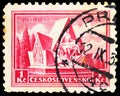 Postage stamp printed in Czechoslovakia shows Monument to Czech Heroes at Arras, France, Monuments serie, circa 1935