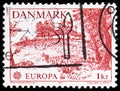 Postage stamp printed in Denmark shows Allinge, Europa (C.E.P.T.) 1977 - Landscapes serie, circa 1977 Royalty Free Stock Photo