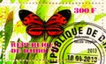 Postage stamp printed in Djibouti shows Heliconius hecale sisyphus, Butterflies serie, circa 2013