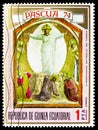 Postage stamp printed in Equatorial Guinea shows Fra Angelico 1386-1455: The Transfiguration, Easter serie, 1 Equatorial Guinean