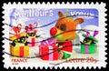 Postage stamp printed in France shows Best wishes, serie, Lettre 20 Gr. - Gram value, circa 2006