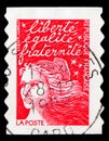 Postage stamp printed in France shows Marianne type Luquet, serie, circa 1997