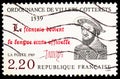 Postage stamp printed in France shows 450th anniversary of the Ordinance of Villers-Cotterets, French Revolution serie, circa 1989