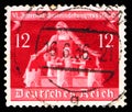 Postage stamp printed in German Realm shows 6th International Local Government Congress, serie, 12 German reichspfennig, circa