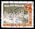 Postage stamp printed in Germany, Berlin, shows `Die Linden` approx. 1650, Old Berlin serie, circa 1962