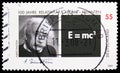 Postage stamp printed in Germany shows Albert Einstein, Centenary of Special Theory of Relativity by Albert Einstein serie, circa Royalty Free Stock Photo