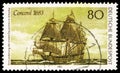 Postage stamp printed in Germany shows Concord 1683, 300th Anniversary of First German Settlers in America serie, circa 1983