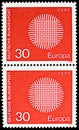 Postage stamp printed in Germany shows Flaming Sun, Europa C.E.P.T. serie, circa 1970