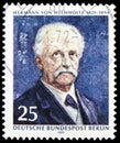 Postage stamp printed in Germany shows Hermann von Helmholtz 1821-1894, 150th birthday serie, circa 1971