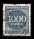 Stamp printed in Germany shows numeric value