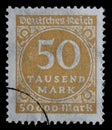 Stamp printed in Germany shows numeric value