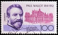 Postage stamp printed in Germany shows Paul Wallot and Reichtag Building, circa 1991