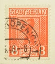 Postage stamp printed by Germany, that shows Symbol of Berlin, Bear