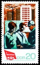 Postage stamp printed in Germany shows Young workers, Congress FDGB serie, circa 1968 Royalty Free Stock Photo