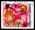 Postage stamp printed in Greece shows Gods of Olympus - Hephaestus, Greek Mythology serie, circa 1986