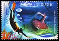 Postage stamp printed in Greece shows Ship-wreck, Antikythera, Tourism serie, circa 2015