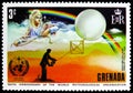 Postage stamp printed in Grenada shows Iris (Greek goddess) and weather balloon