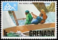 Postage stamp printed in Grenada shows Sailing, 14th World Scout Jamboree serie, circa 1975