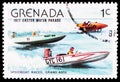 Postage stamp printed in Grenada shows Speedboat races, Easter Water Parade serie, circa 1977