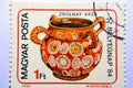 A postage stamp printed in the Hungary shows Four-handled vase, Zsolnay, circa 1984