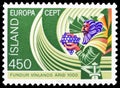 Postage stamp printed in Iceland shows EUROPA / C.E.P.T.: Historical events, serie, circa 1982