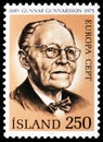 Postage stamp printed in Iceland shows Gunnar Gunnarsson, Europa C.E.P.T. serie, circa 1980