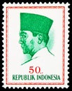 Postage stamp printed in Indonesia shows President Sukarno, serie, 40 Rp - Indonesian rupiah, circa 1964 Royalty Free Stock Photo
