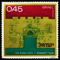 Postage stamp printed in Israel shows The Dung Gate Gates of Jerusalem series, Independence Day Anniversary serie, circa 1972