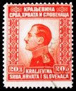 Postage stamp printed in Kingdom of Serbs, Croats and Slovenes shows Crown Prince Alexander, Regent, serie, circa 1924 Royalty Free Stock Photo