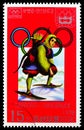 Postage stamp printed in Korea shows Hunter on skis, Winter Olympic Games, Sapporo (1972) and Innsbruck (1976) serie, circa 1978