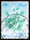 Postage stamp printed in Lebanon shows Jasminum sp., Flowers serie, circa 1964 Royalty Free Stock Photo
