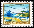 Postage stamp printed in Lebanon shows Tabarja, Landscapes serie, 2.50 Lebanese piastre, circa 1966