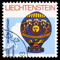 Postage stamp printed in Liechtenstein shows Airtravel, Anniversaries and events serie, circa 1983