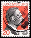 Postage stamp printed in Luxembourg shows portrait of Grand Duke Jean, serie, circa 1995