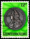 Postage stamp printed in Luxembourg shows Portrait Medals, Medals serie, circa 1986