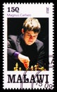 Postage stamp printed in Malawi shows Magnus Carlsen, Chess serie, circa 2013