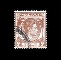 Postage stamp printed by Malaya Royalty Free Stock Photo
