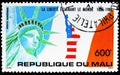 Postage stamp printed in Mali shows Statue of Liberty, New York, circa 1986