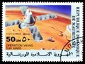 Postage stamp printed in Mauritania shows 10th anniversary of the first Manned Moon Landing, Viking Mars project serie, circa 1979