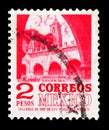 Postage stamp printed in Mexico shows Convent of Morelos, 2 $ - Mexican peso, Local Images serie, circa 1975