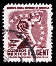 Postage stamp printed in Mexico shows Liberty, Freedom serie, circa 1947