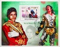 Postage stamp printed in Mozambique shows Block: Michael Jackson, serie, 175 MTn - Mozambican metical, circa 2009