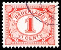 Postage stamp printed in Netherlands shows Figure, serie, 1 c - Dutch cent, circa 1899