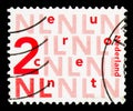 Postage stamp printed in Netherlands shows NL multiple, Surplus stamp serie, circa 2002