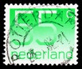 Postage stamp printed in Netherlands shows Numeral, 55 c - Dutch cent, Figure type \'Crouwel\' serie, circa 1981